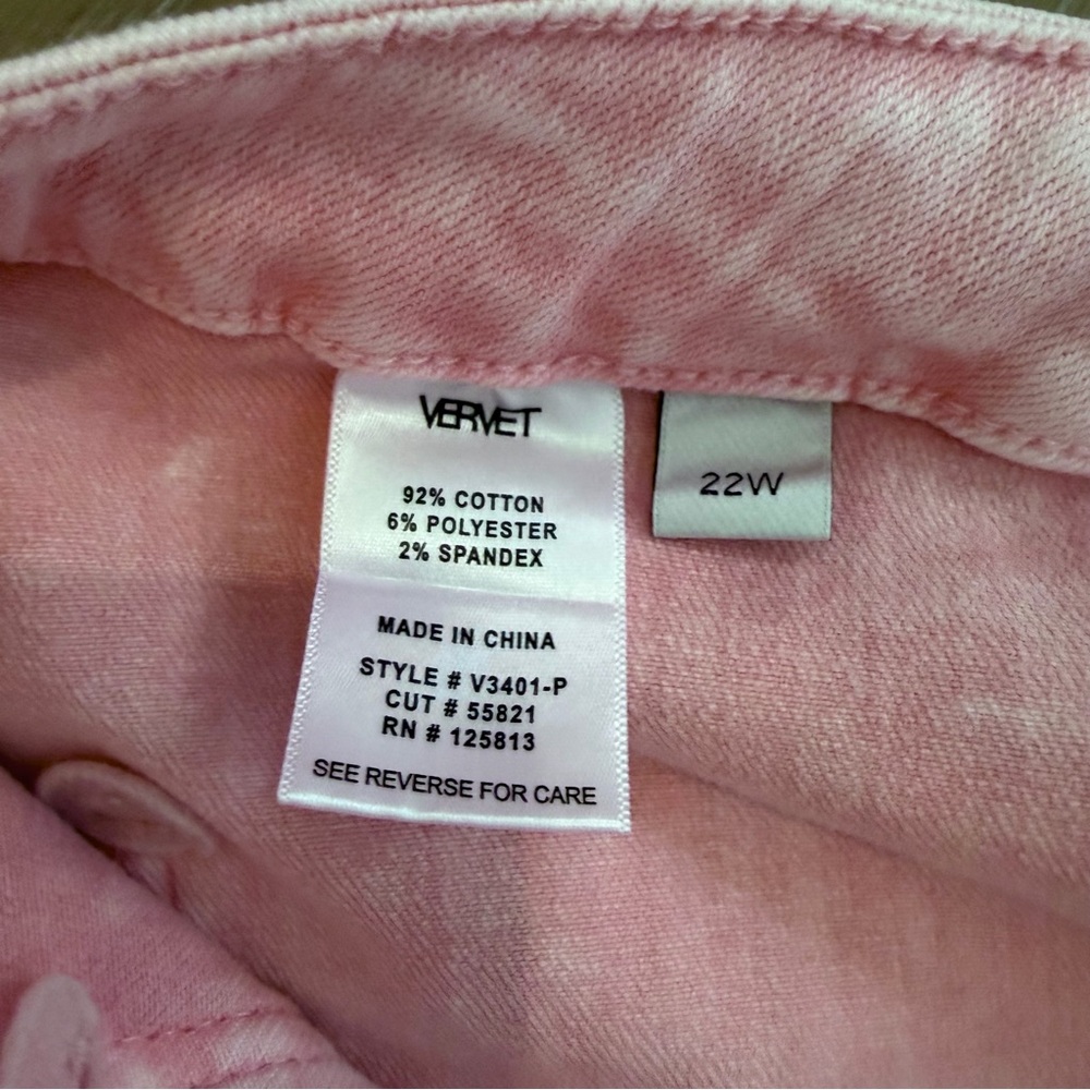 Vervet Bubblegum Blues Light Pink Crop Capris 22W - Picture 6 of 8